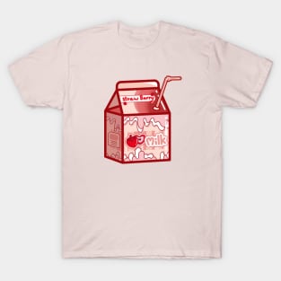 Love Valentine Strawberry Milk Clipart T-Shirt